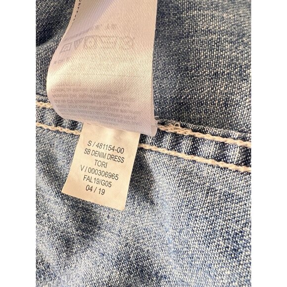 OLD NAVY Girls XS (5) Blue Denim Shirt DRESS Pockets LONG Sleeve BUTTON No Belt - Picture 5 of 14